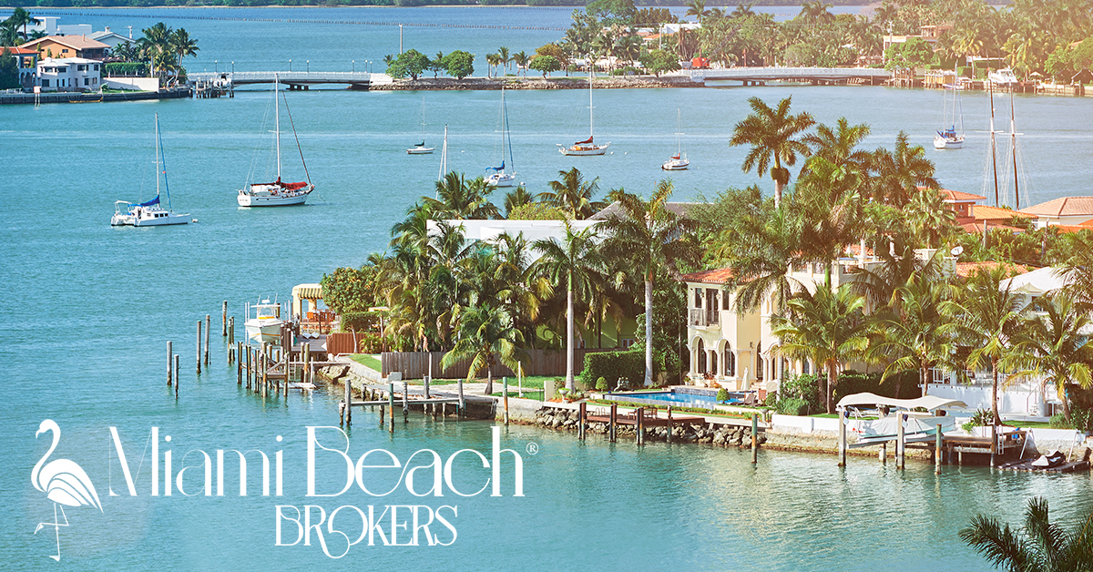 Miami Beach Brokers® Branded Post featuring Waterfront Houses on Islands in Biscayne Bay