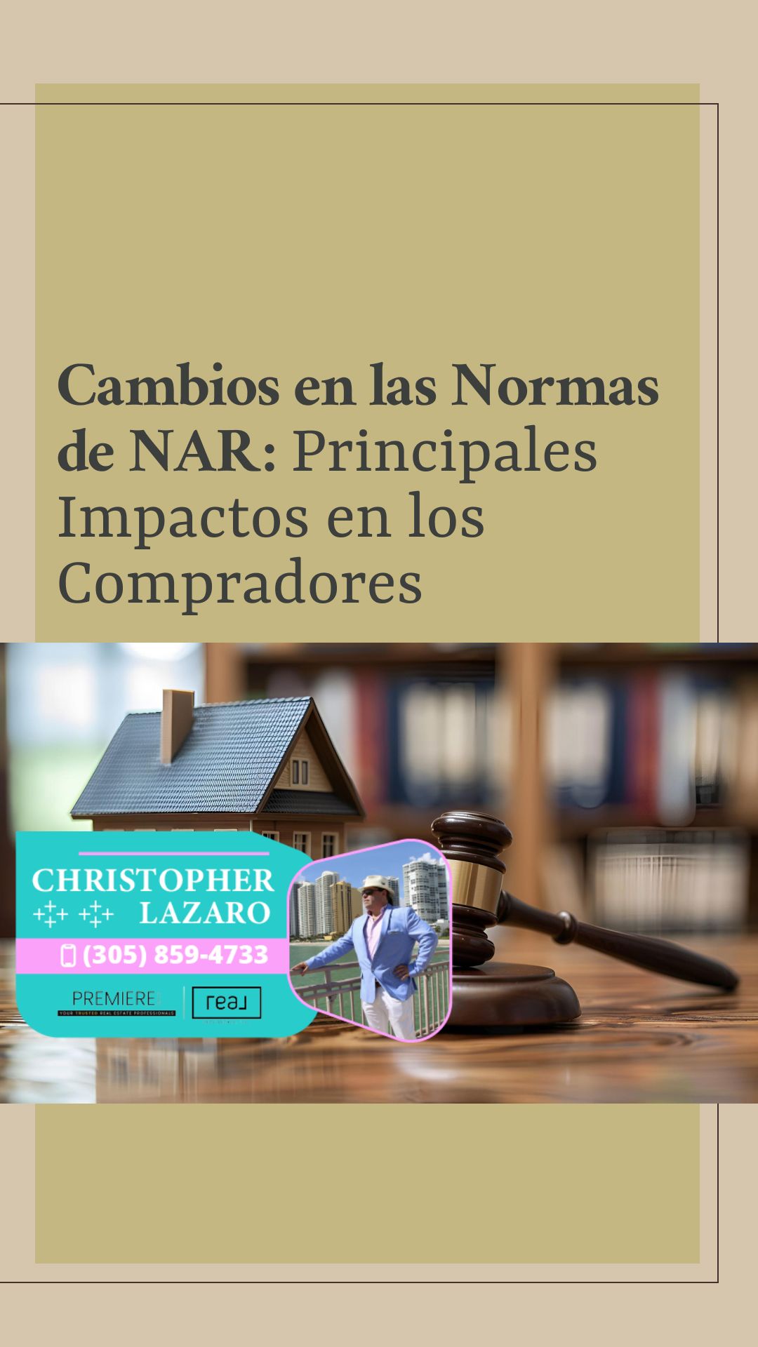 Legal document cover showing gavel, miniature house, and agent photo.